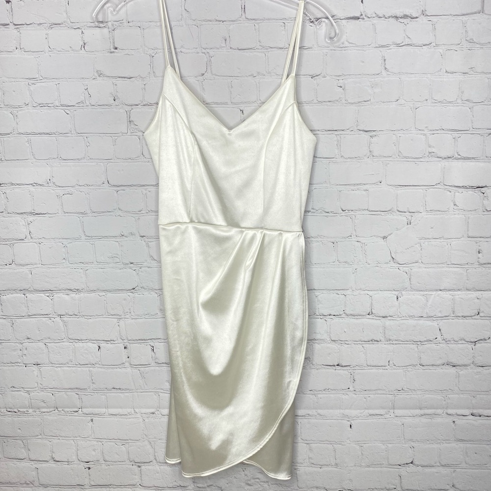 Lulu’s Forever Your Girl White Satin Bodycon Dress - Picture 5 of 9